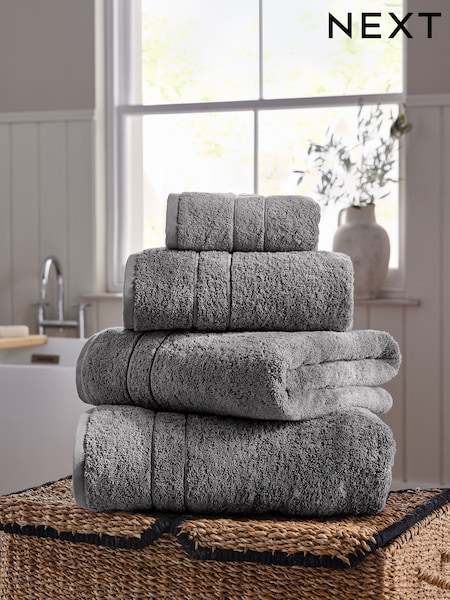 Charcoal Grey Egyptian Cotton Luxe Heavy Weight Towel (AA9528) | £10 - £34