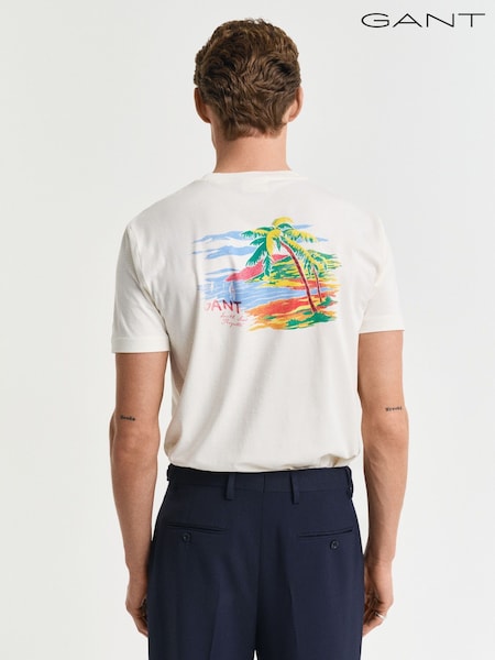 GANT Cream Back Graphic Logo T-Shirt (AA9636) | £45