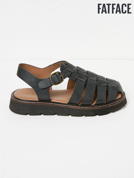 FatFace Elodie Black Fisherman Sandal (AB1065) | £65.50