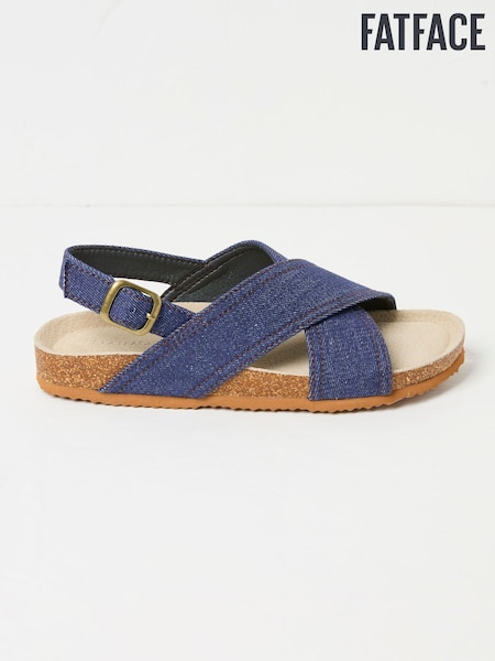 FatFace Denim Crossover Strap Footbed Sandal (AB1072) | £39.50