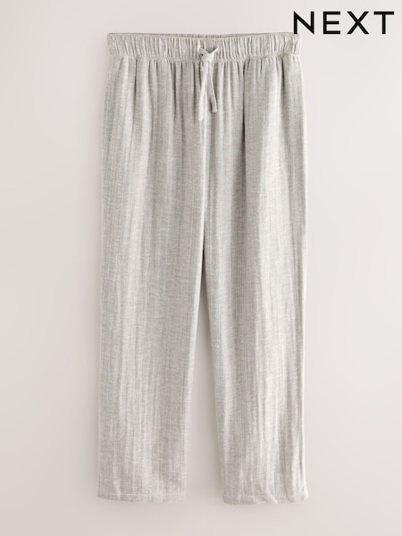 Sage Green Linen Cotton Blend Supersoft Pyjamas Bottoms (AB1244) | £36