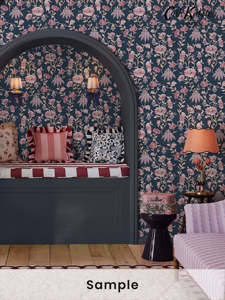 Cath Kidston Navy Friendship Garden A4 Wallpaper Sample (AB1447) | £1