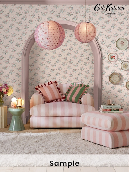 Cath Kidston Pink Clifton Floral A4 Wallpaper Sample (AB1452) | £1