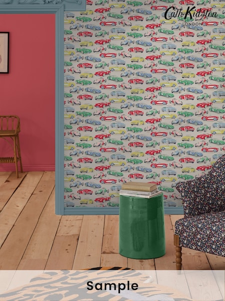 Cath Kidston Multi Vintage Cars A4 Wallpaper Sample (AB1456) | £1