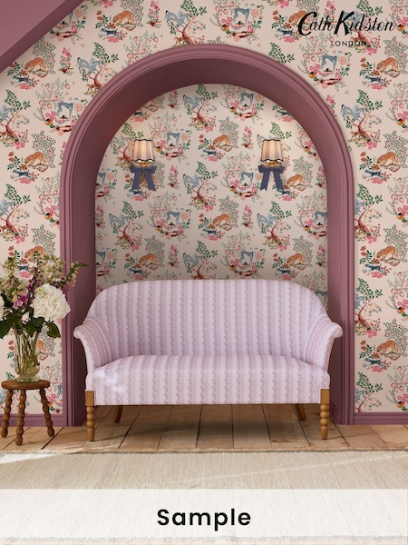 Cath Kidston Pink Painted Kingdom A4 Wallpaper Sample (AB1459) | £1