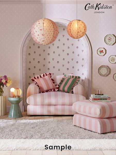Cath Kidston Pink Button Spot A4 Wallpaper Sample (AB1466) | £1