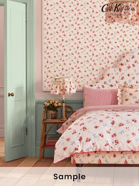 Cath Kidston Cream Rose & Bows A4 Wallpaper Sample (AB1469) | £1