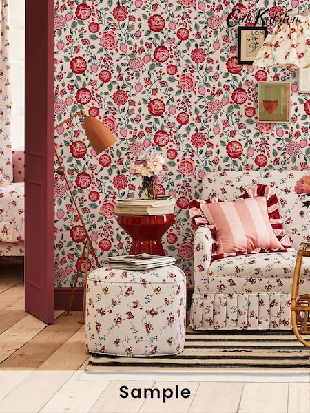 Cath Kidston Rose Strawberry Garden A4 Wallpaper Sample (AB1470) | £1