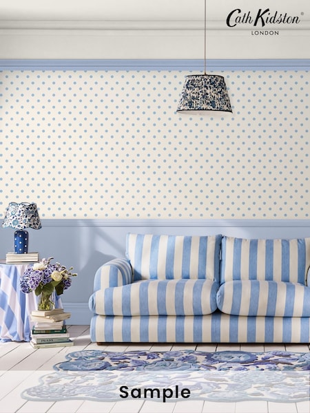 Cath Kidston Blue Button Spot A4 Wallpaper Sample (AB1475) | £1