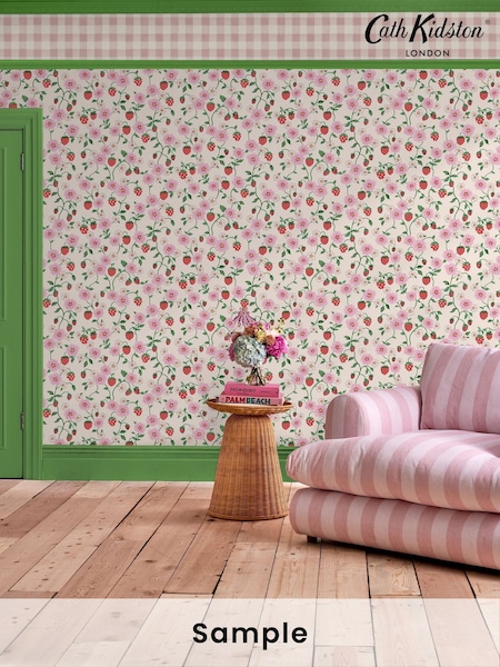 Cath Kidston Spring Strawberry A4 Wallpaper Sample (AB1483) | £1