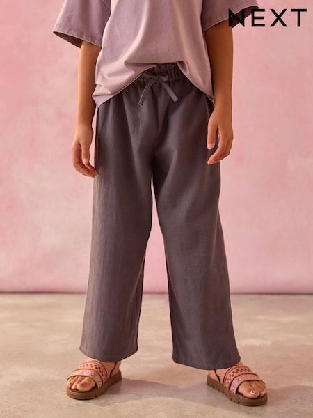 Charcoal Grey Wide Leg Trousers (3-16yrs) (AB1536) | £16 - £21