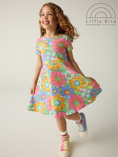 Little Bird by Jools Oliver Floral Multi Short Sleeve Skater Dress (AB1542) | £18 - £26