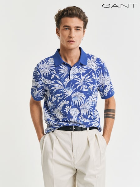 GANT Blue Stripe Polo Shirt (AB1681) | £100