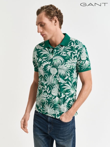 GANT Green Stripe Polo Shirt (AB1682) | £100