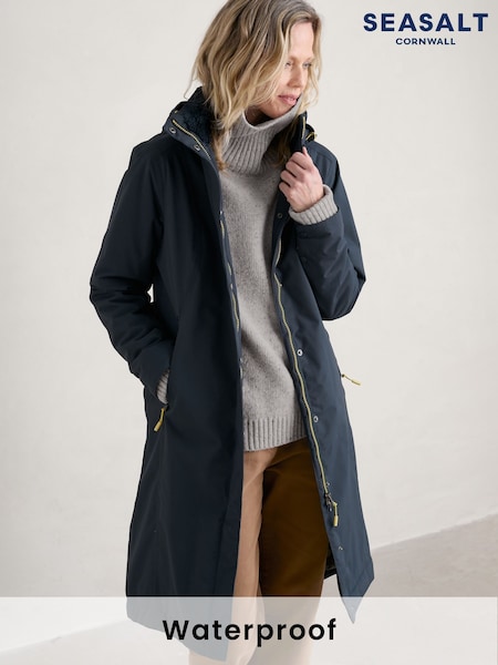 Seasalt Cornwall Squid Ink Tall Janelle Raincoat (AB2233) | £170