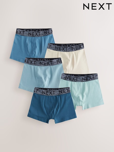 Tonal Blue Trunks 5 Pack (1.5-16yrs) (AB2773) | £14 - £19