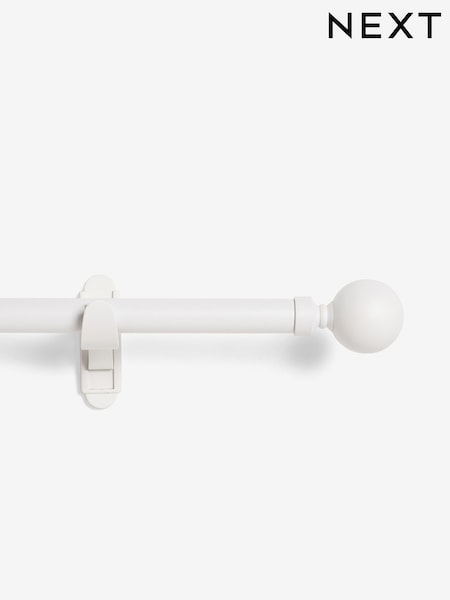 White Klick Fit Ball Finial Extendable Curtain Pole Kit 28mm (AB2775) | £40 - £55