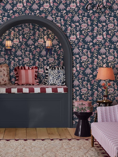 Cath Kidston Navy Friendship Garden 10M Wallpaper (AB3307) | £42