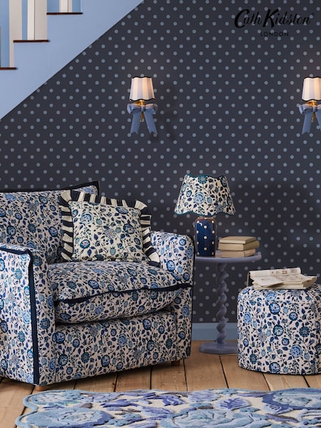Cath Kidston Navy Button Spot 10M Wallpaper (AB3308) | £42
