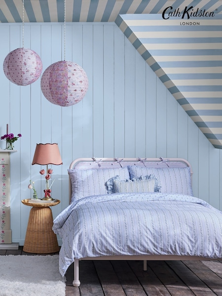 Cath Kidston Blue Canopy Stripe 10M Wallpaper (AB3312) | £42