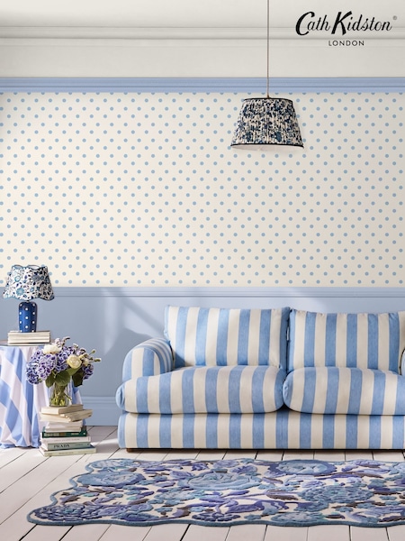Cath Kidston Blue Button Spot 10M Wallpaper (AB3317) | £42