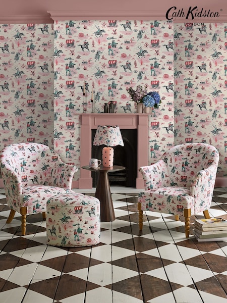 Cath Kidston Pink Cowgirls 10M Wallpaper (AB3330) | £42