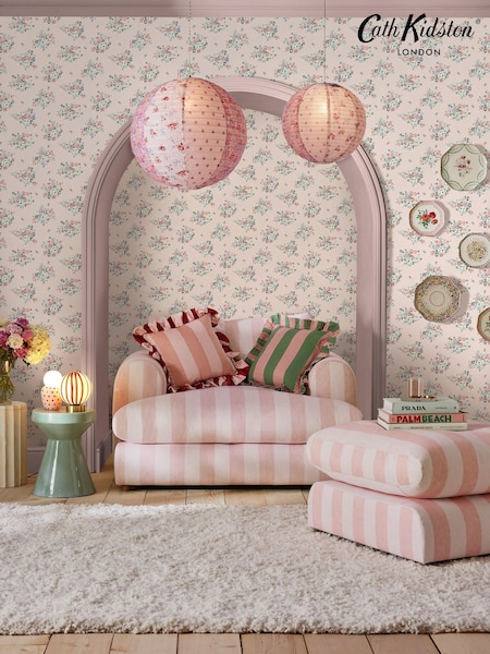 Cath Kidston Pink Clifton Floral 10M Wallpaper (AB3338) | £42