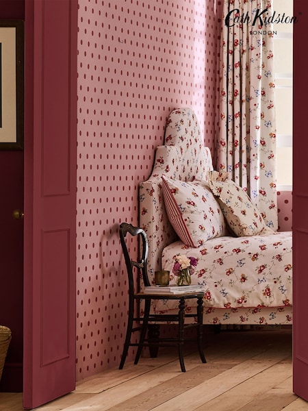 Cath Kidston Pink and Red Button Spot 10M Wallpaper (AB3346) | £42
