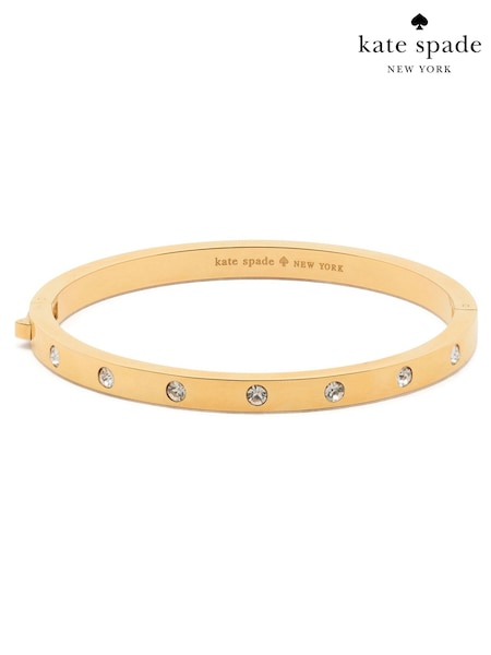 kate spade new york Gold Tone Metal Stone Hinged B Clear Bracelet (AB3352) | £65