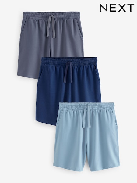 Navy Blue/Blue Lightweight 100% Cotton Shorts 3 Pack (AB3366) | £40