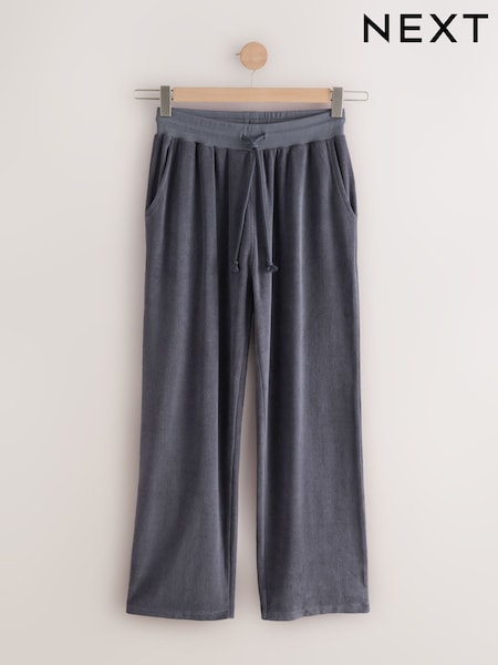 Dusky Blue Towelling Open Hem Joggers (AB3368) | £24