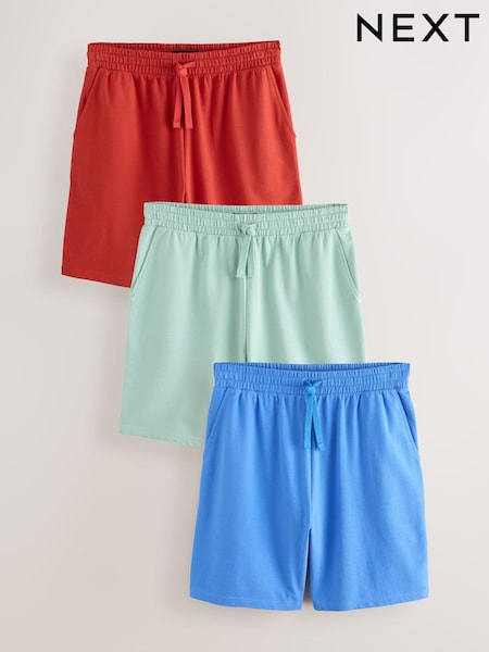 Navy Blue/Red Lightweight 100% Cotton Shorts 3 Pack (AB3391) | £40