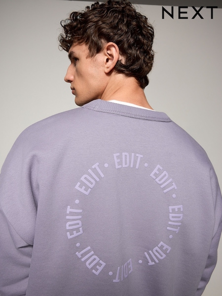 Lilac Purple EDIT Jersey Crew Neck Sweatshirt (AB3408) | £24