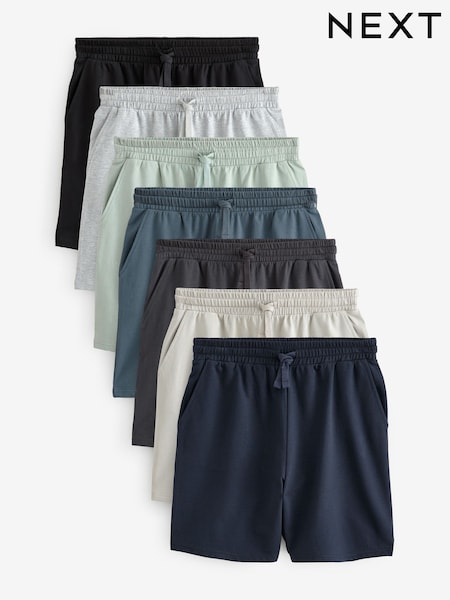 Navy Blue/Black/Sage Green Lightweight Shorts 7 Pack (AB3412) | £92