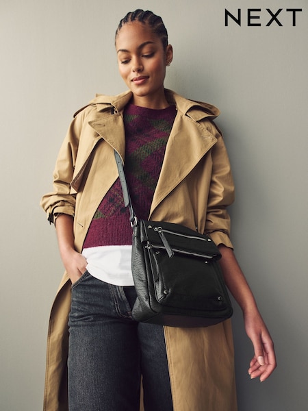 Black Washed Messenger Bag (AB3554) | £24