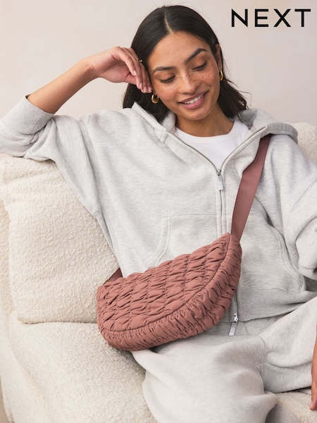 Pink Ruched Sling Bag (AB3557) | £22
