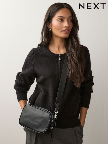 Black Leather Camera Bag (AB3575) | £48
