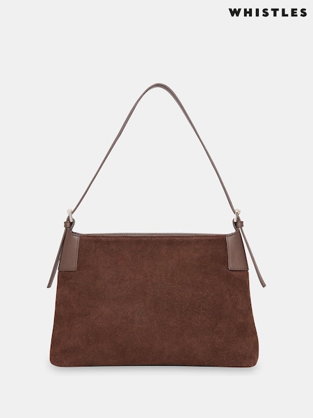 Whistles Paloma Suede Shoulder Brown Bag (AB3624) | £159