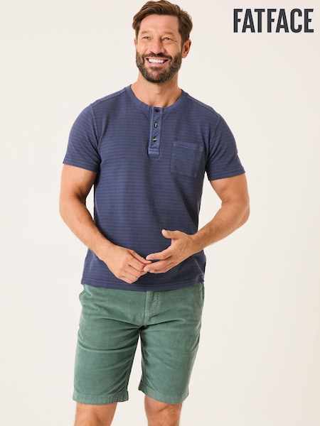 FatFace French Navy Overdye Stripe Henley Tshirt (AB3695) | £32.50