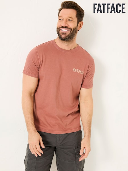 FatFace Rust Brown 100% Cotton Short Sleeve Graphic T-Shirt (AB3698) | £16