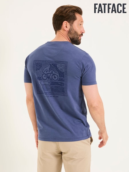 FatFace French Navy Bike Long Way Graphic Tshirt (AB3802) | £25 - £28