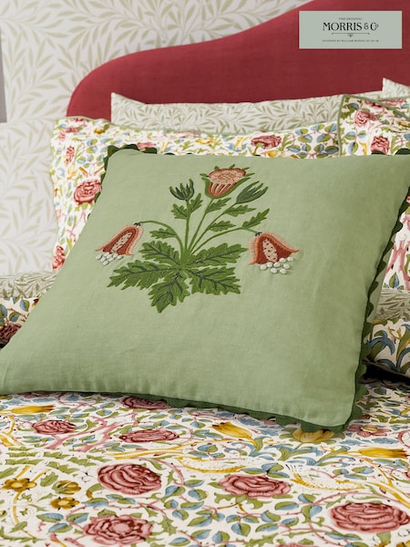 Morris & Co Green Rose Cushion (AB3852) | £50