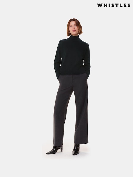 Whistles Cashmere Funnel Neck Black Jumper (AB3923) | £199