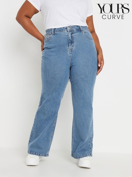 Yours Curve Blue Wide Leg Jeans (AB4021) | £34