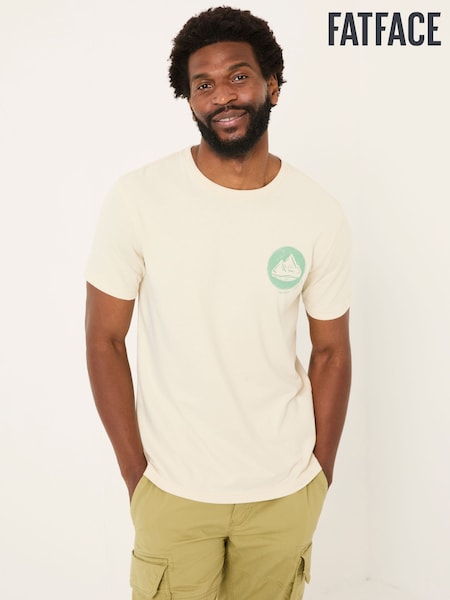 FatFace Natural Just Roll With It 100% Cotton Short Sleeve Graphic T-Shirt (AB4043) | £28