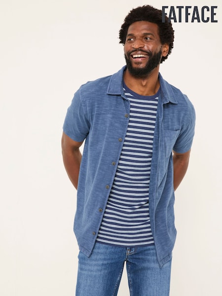FatFace Truro Blue Jersey Shirt (AB4063) | £35