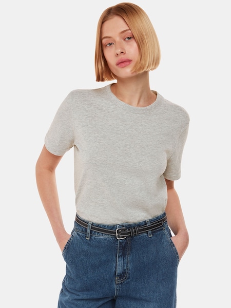 Whistles Grey Whistles Grey Emily Ultimate 100% Cotton T-Shirt (AB4196) | £35
