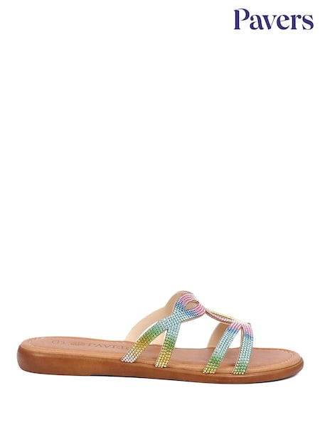Pavers Multi Embellished Mule Sandals (AB4305) | £35