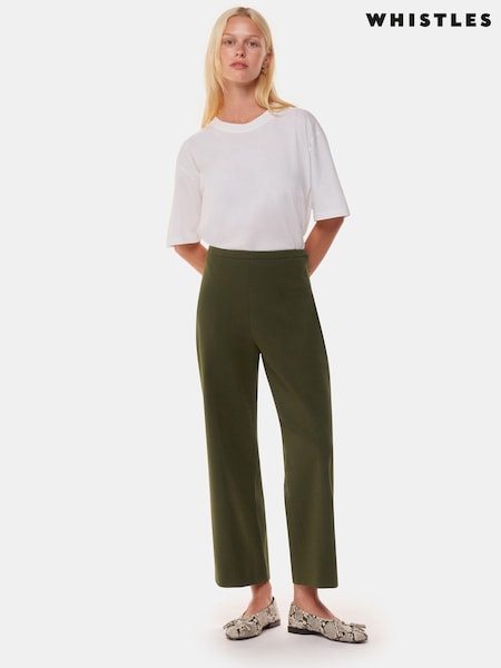 Whistles Green Camilla Wide Leg Trousers (AB4388) | £95