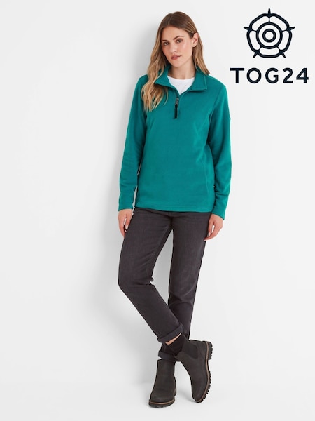 Tog 24 Teal Green Revive Fleece Zip Neck Jumper (AB4566) | £30